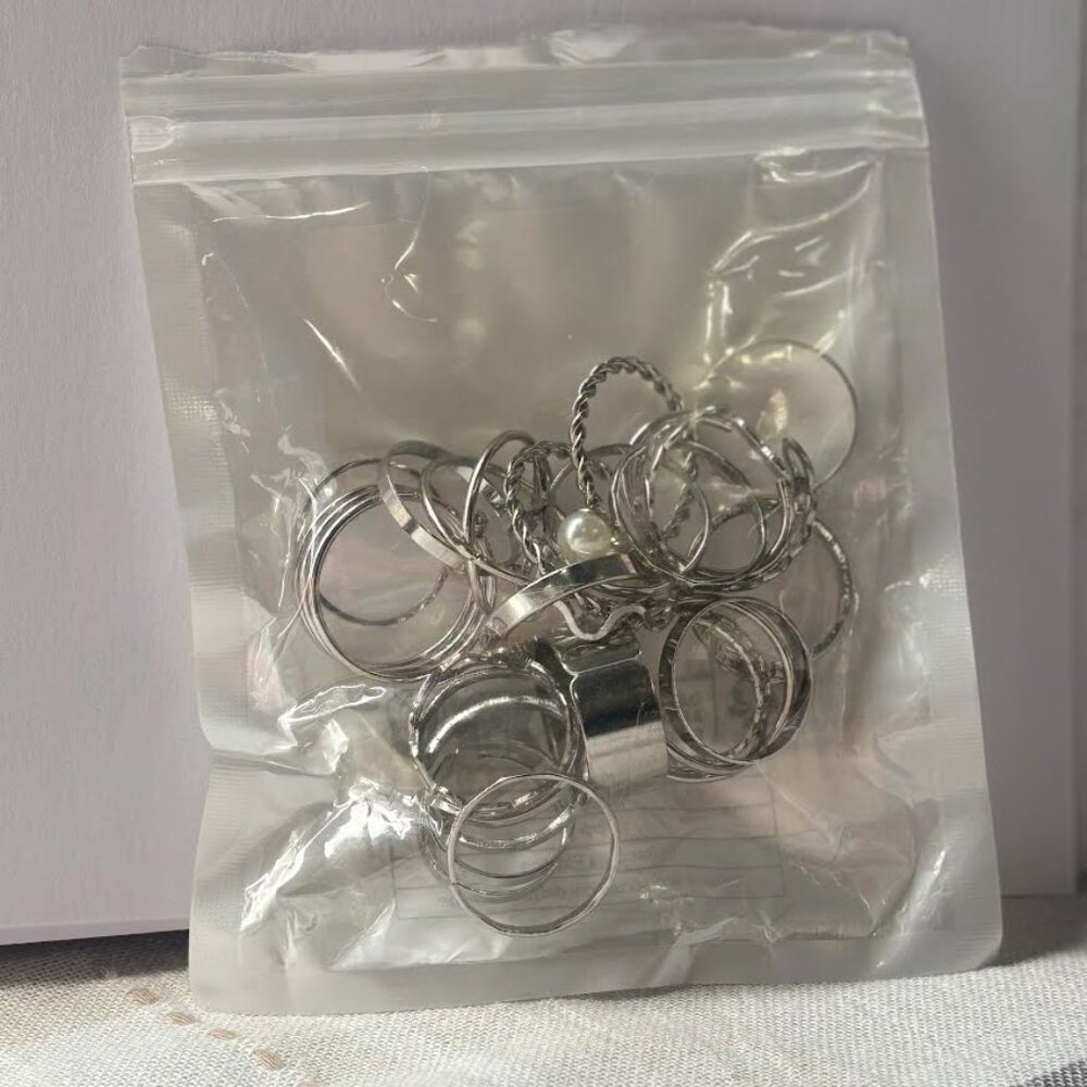 ✨ 22-Piece Silver Ring Set | Trendy Boho Coastal Jewelry ✨ - Picture 4 of 4